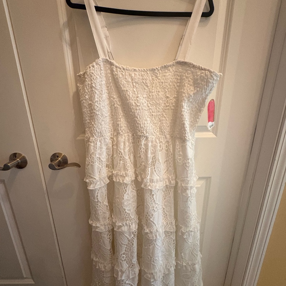 White Lace Tiered Dress